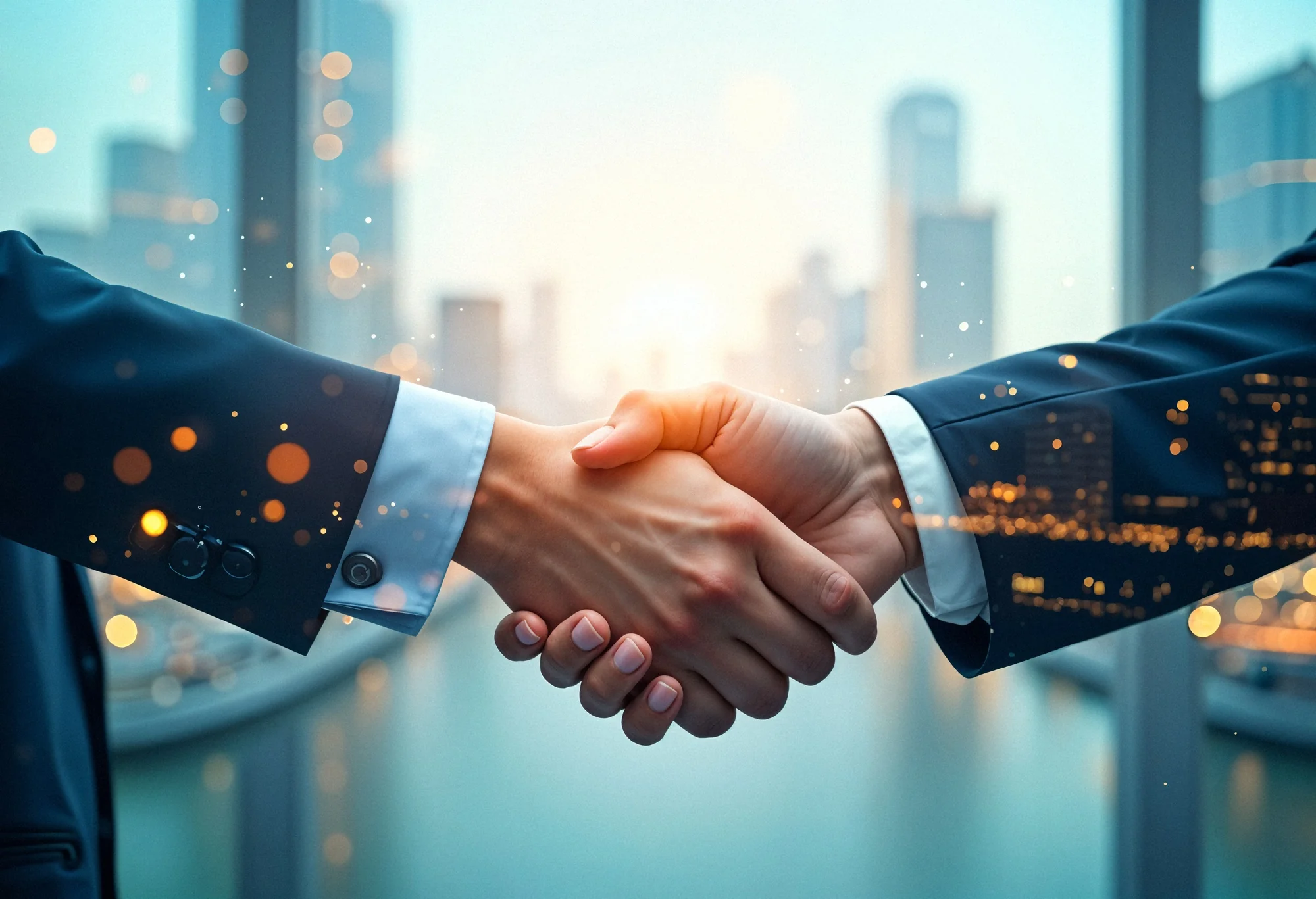 Business partners shaking hands