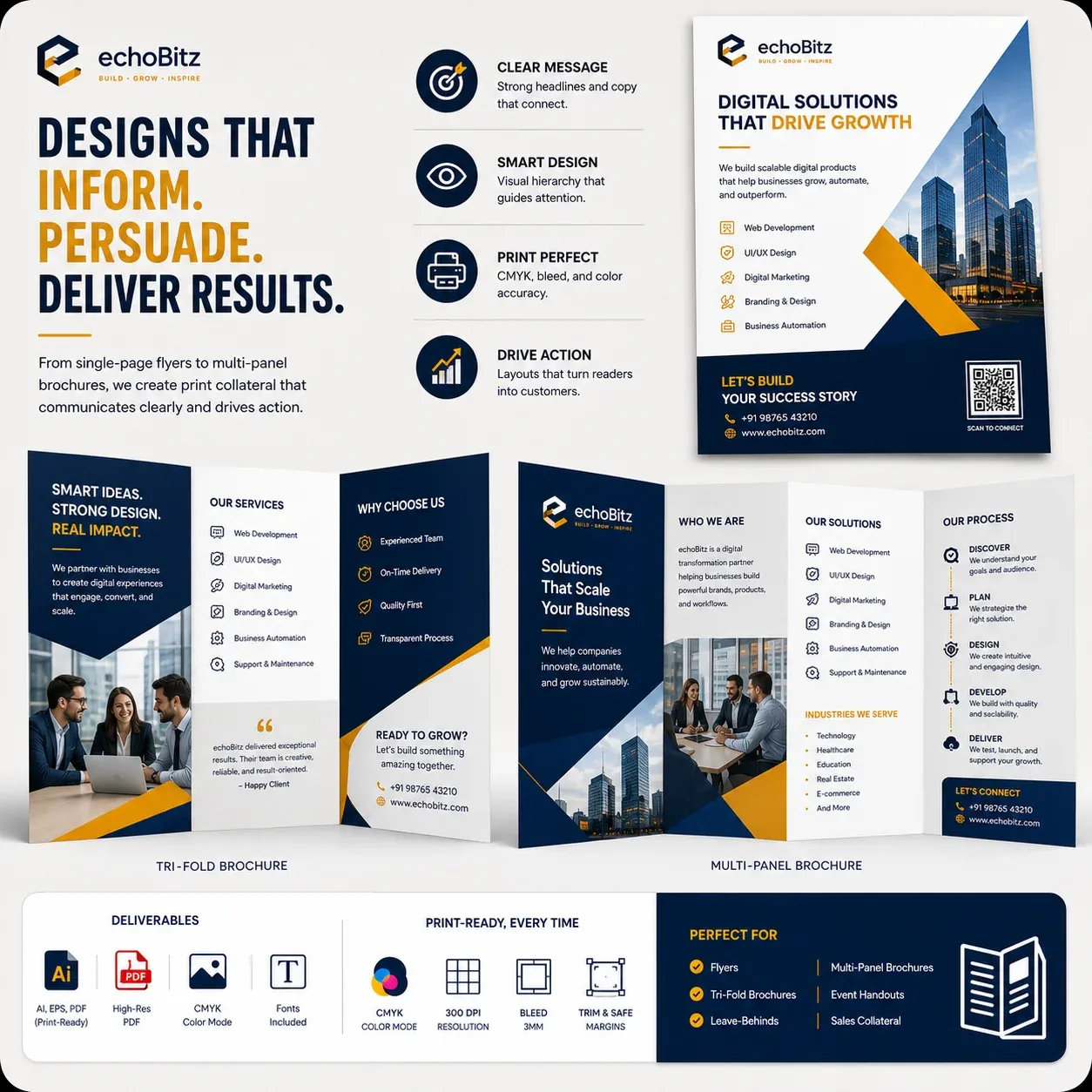 Flyer and brochure design preview