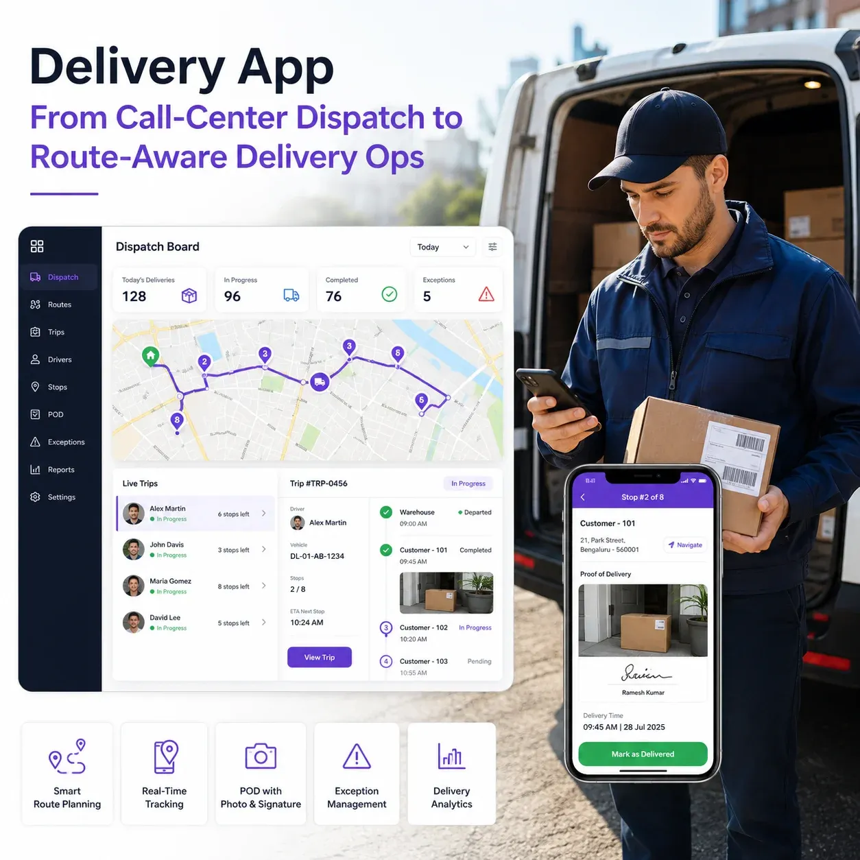 Delivery dispatch and driver proof of delivery