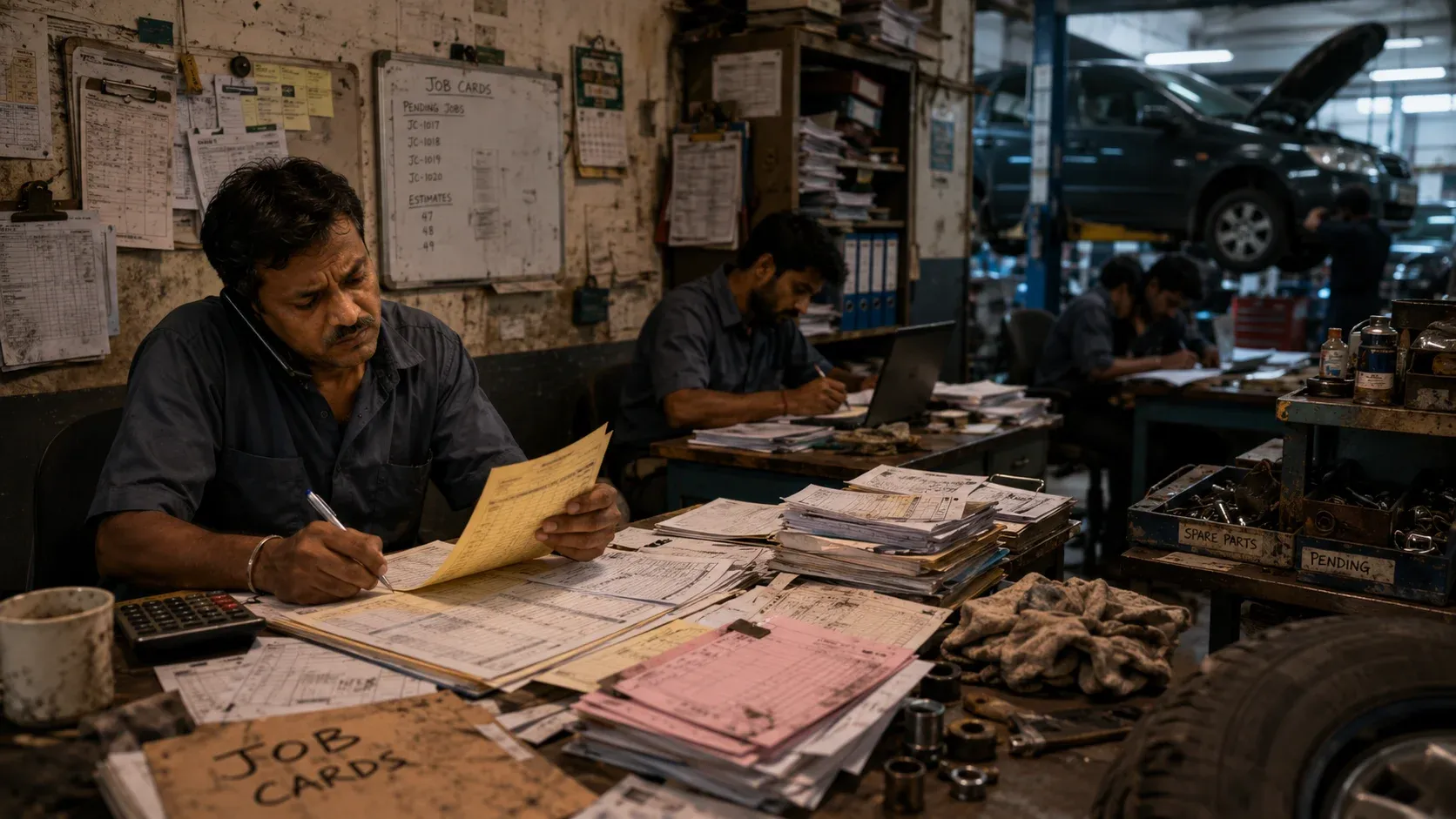 Traditional dealership operations with paper processes