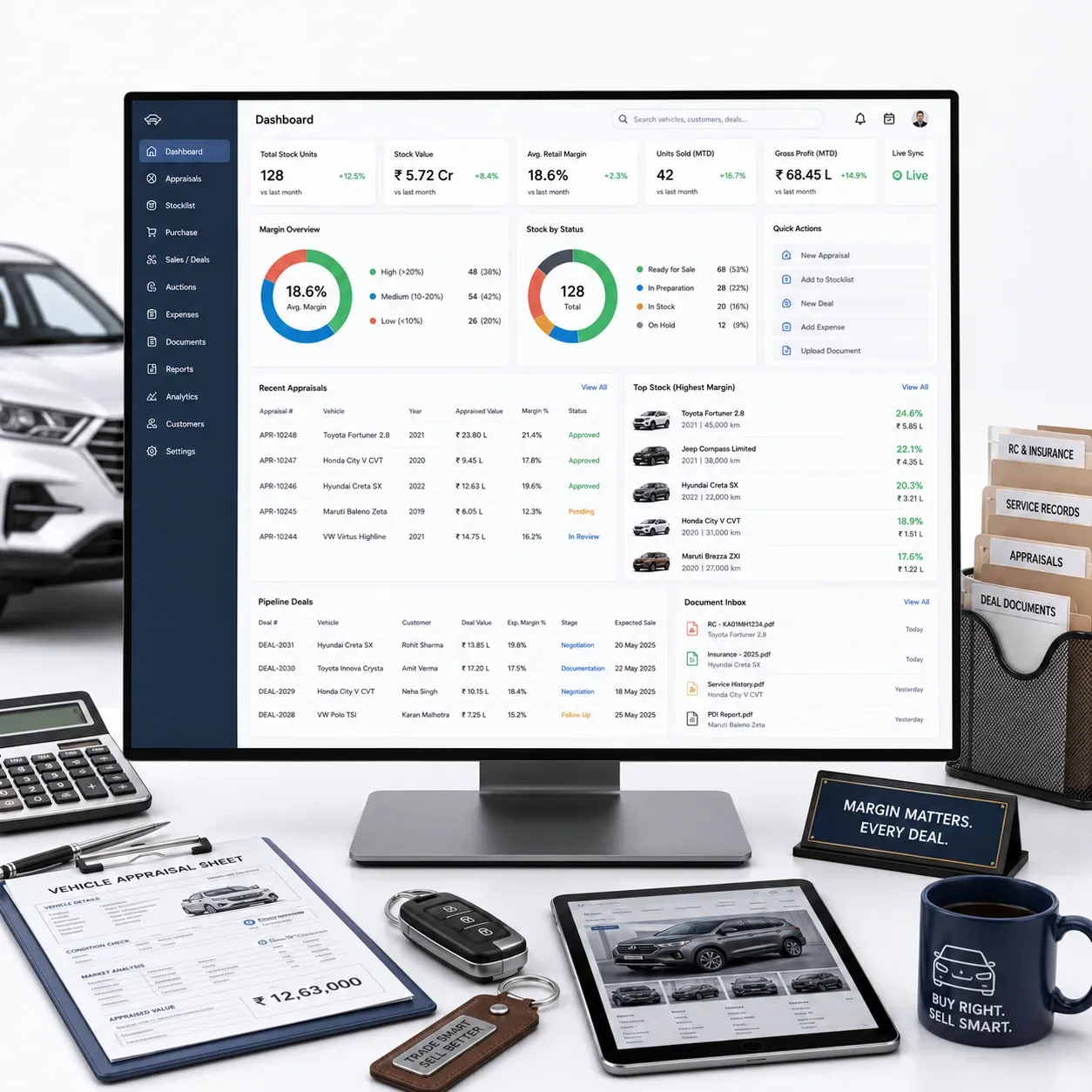 Used vehicle trade and valuation desk