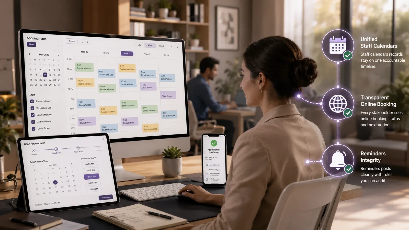 Modern appointments operations on echoBitz
