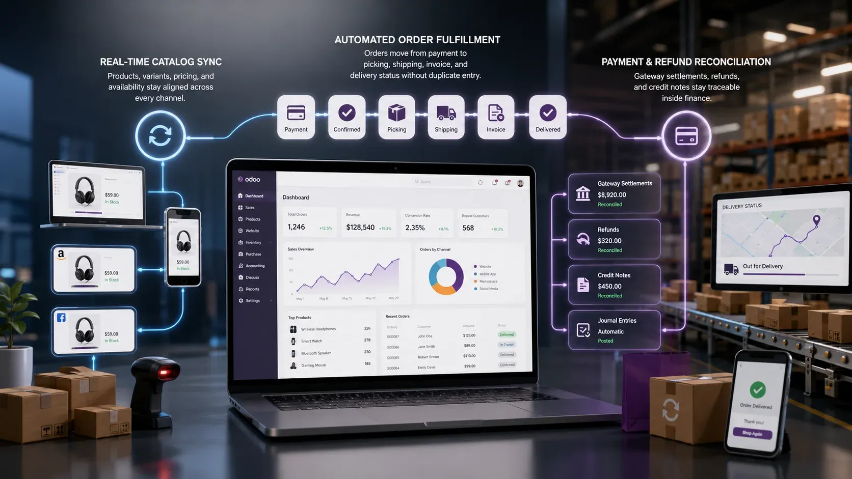 Modern e-commerce operations with echoBitz commerce dashboard