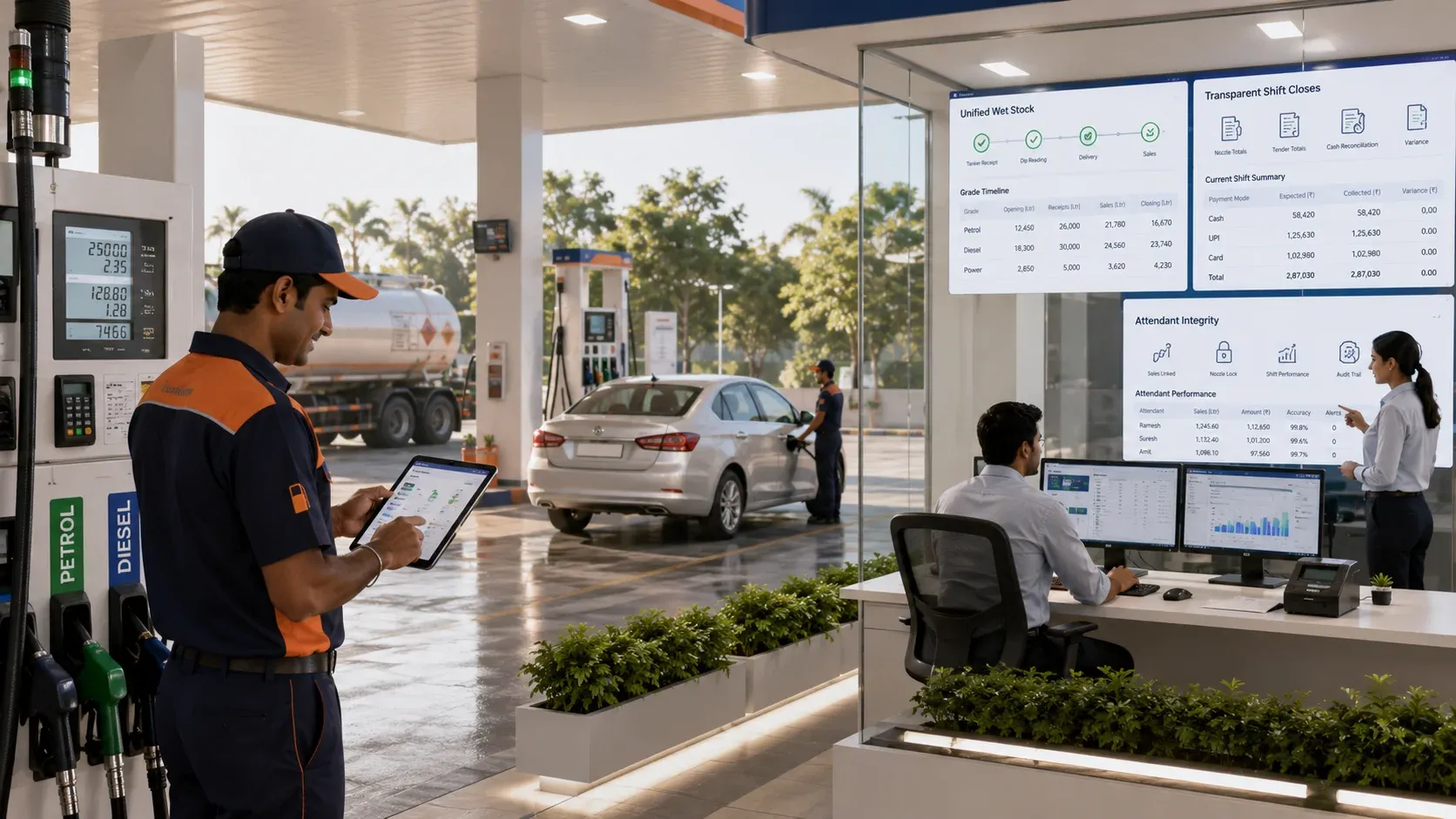 Modern petrol station operations with echoBitz dashboard
