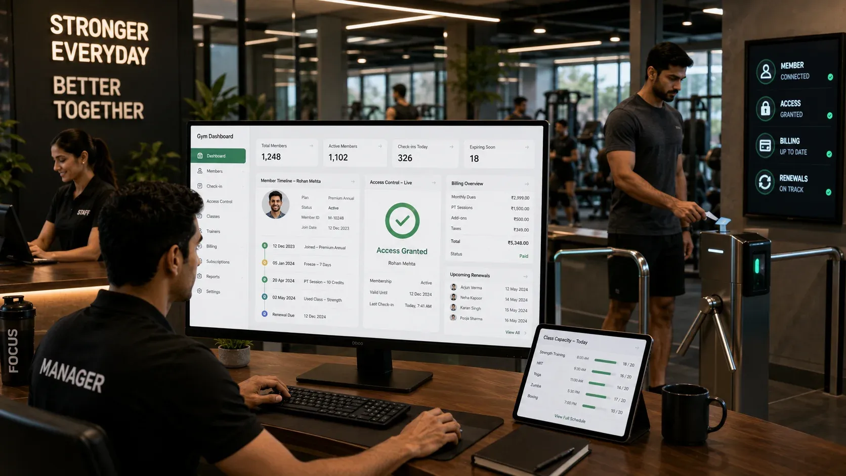 Modern gym operations with echoBitz dashboard