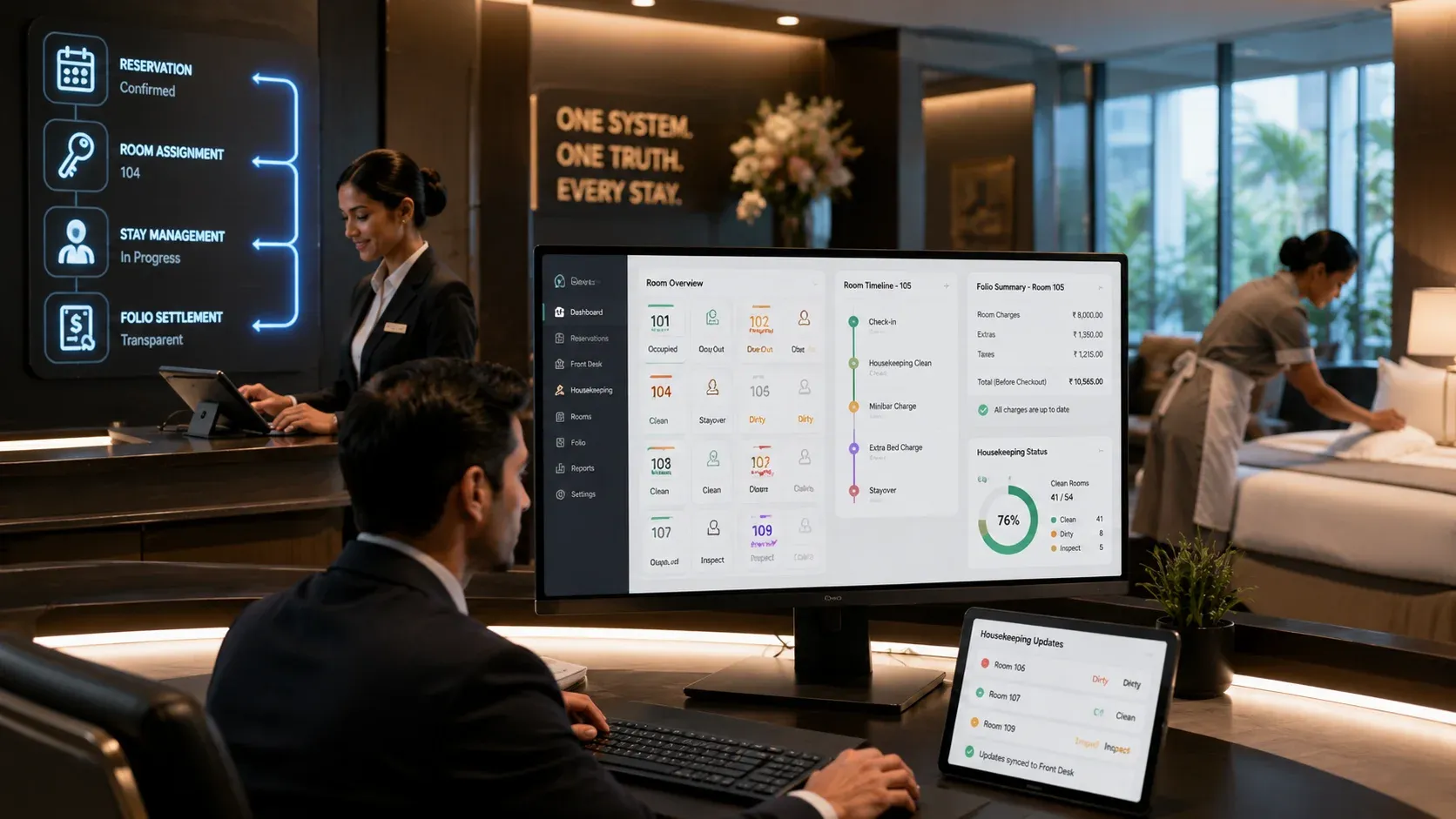 Modern hotel operations with echoBitz dashboard