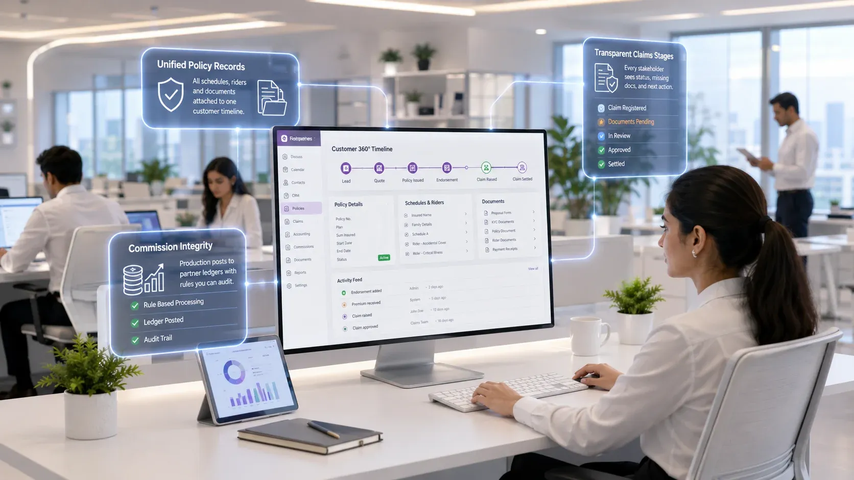 Modern insurance operations with echoBitz dashboard
