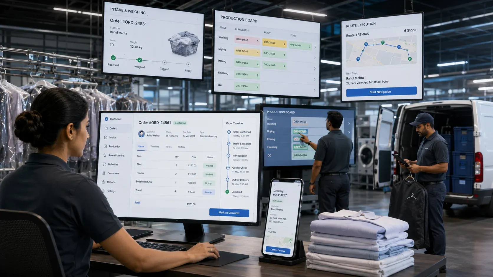Modern laundry operations with echoBitz dashboard