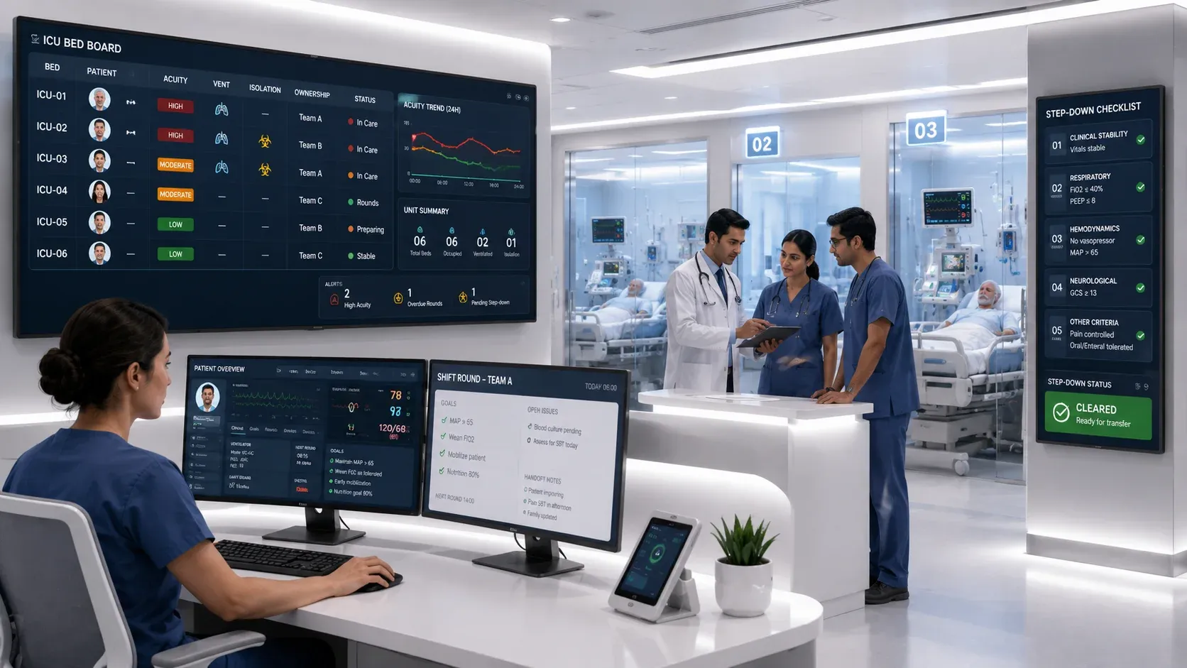 Modern ICU operations on echoBitz