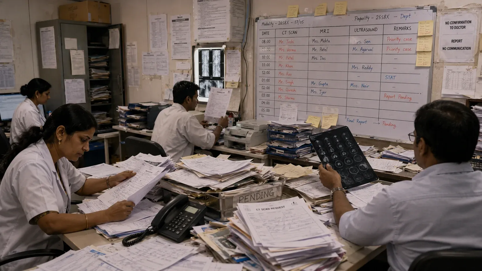 Traditional radiology operations with paper processes