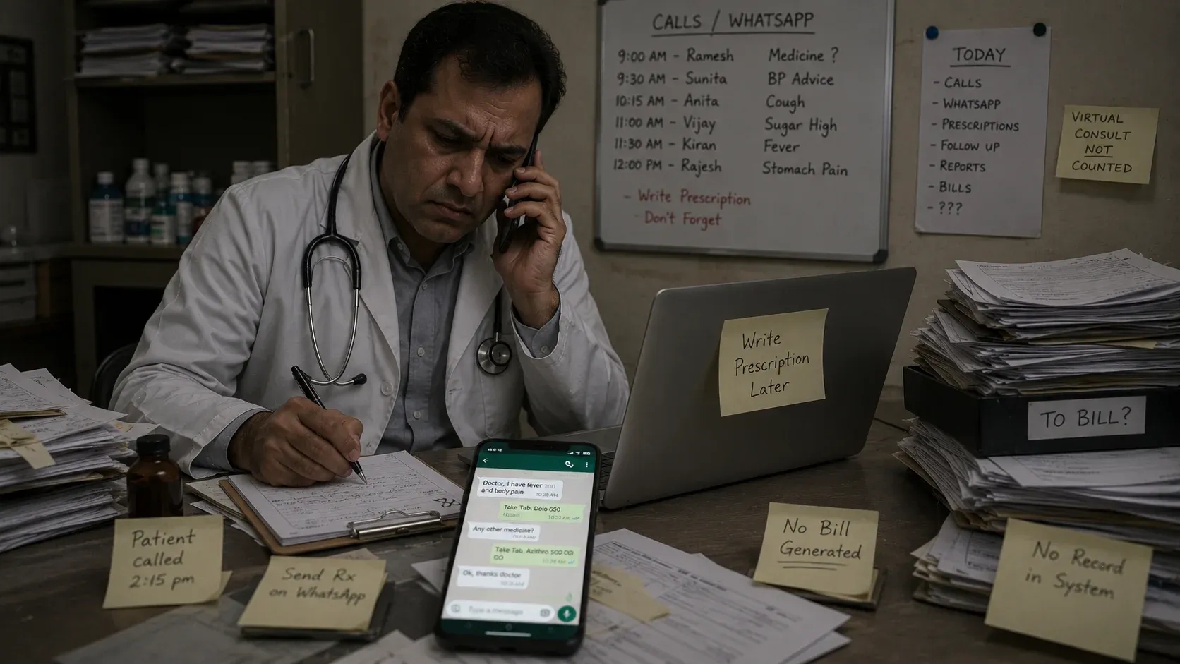 Traditional telemedicine operations with paper processes