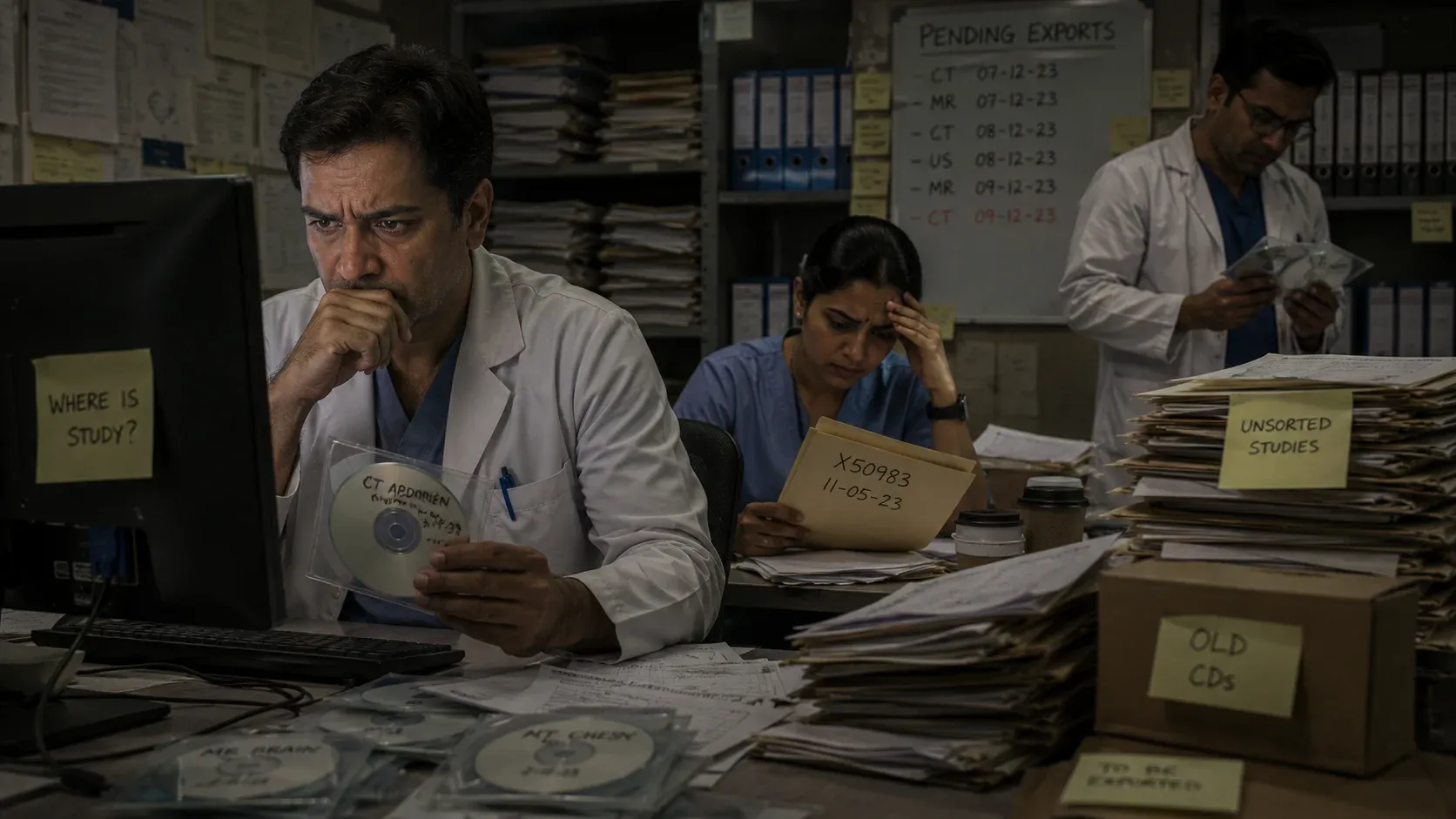 Traditional DICOM operations with paper processes