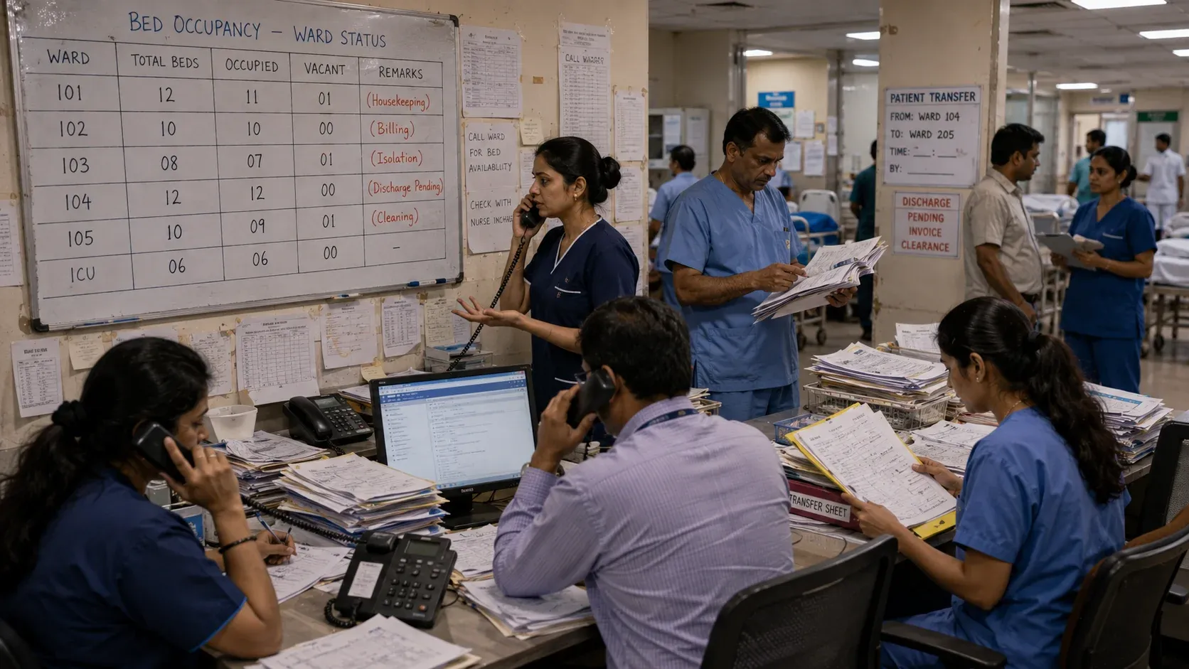 Traditional inpatient operations with paper processes