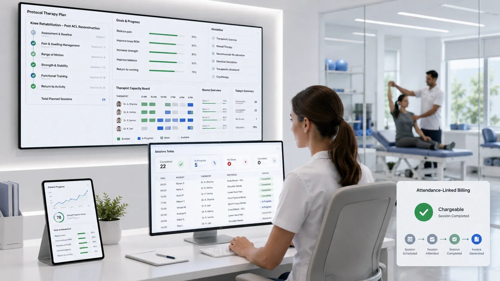Modern physiotherapy operations on echoBitz