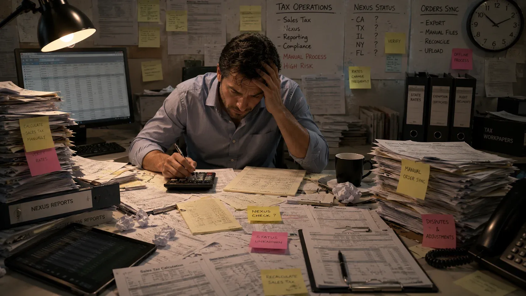 Traditional tax operations with paper processes