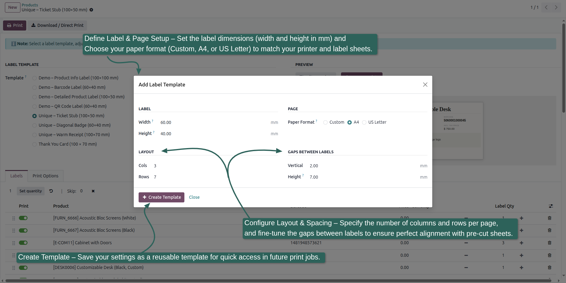 Create Label Templates