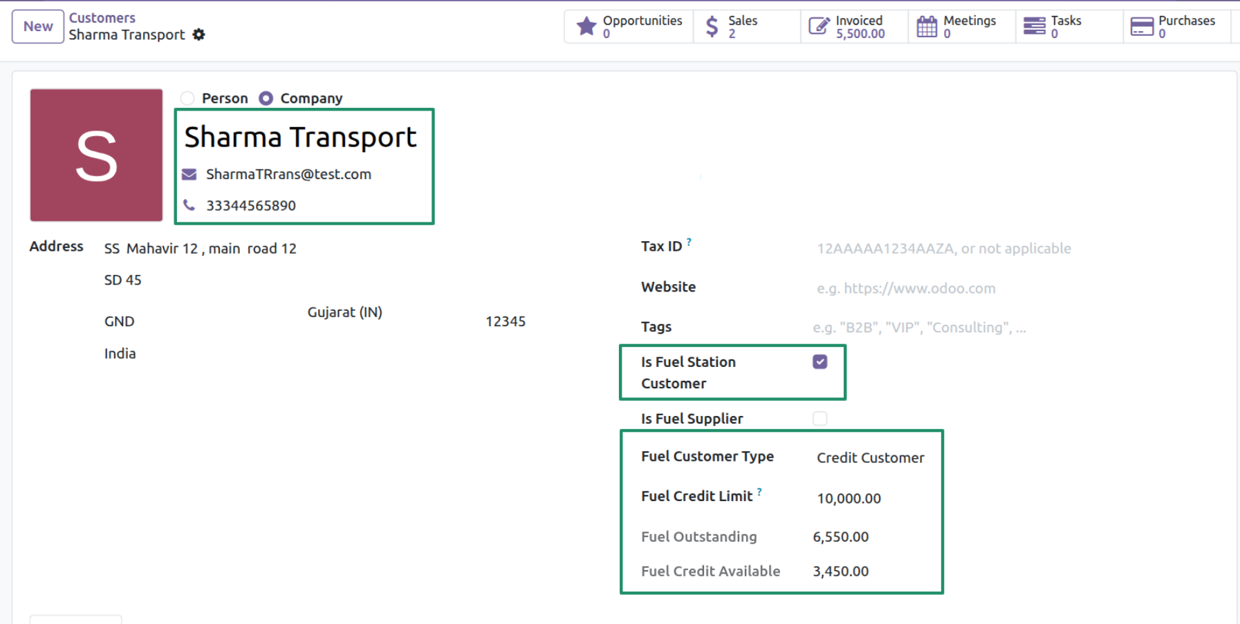 Customer Form - Credit Limit & Available Credit