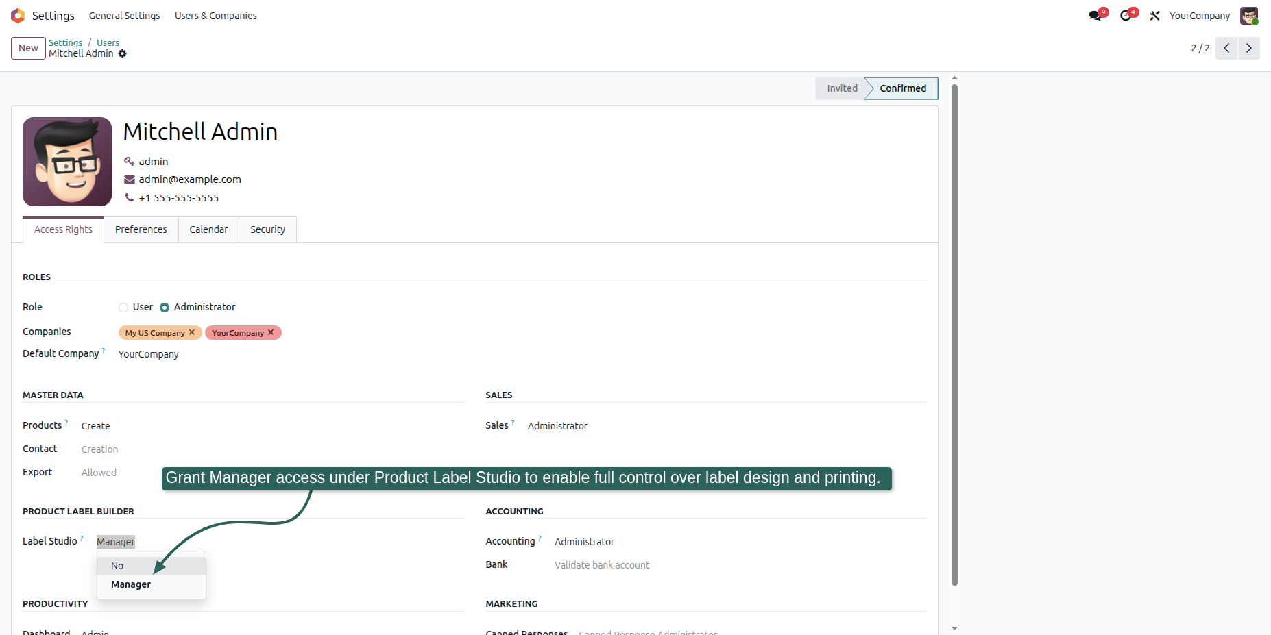 Configure Access Rights