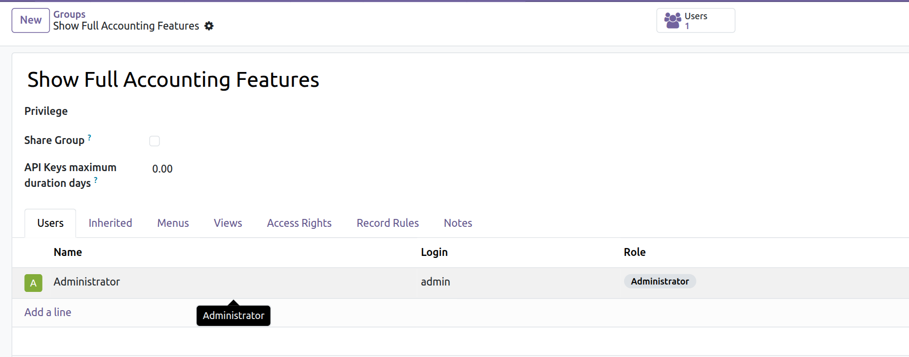 Full Accounting Features Enabled