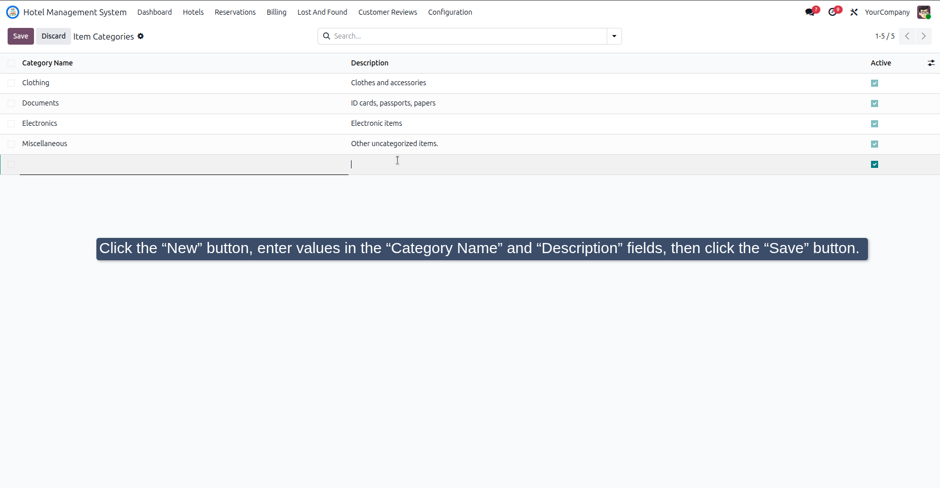Create Item Category