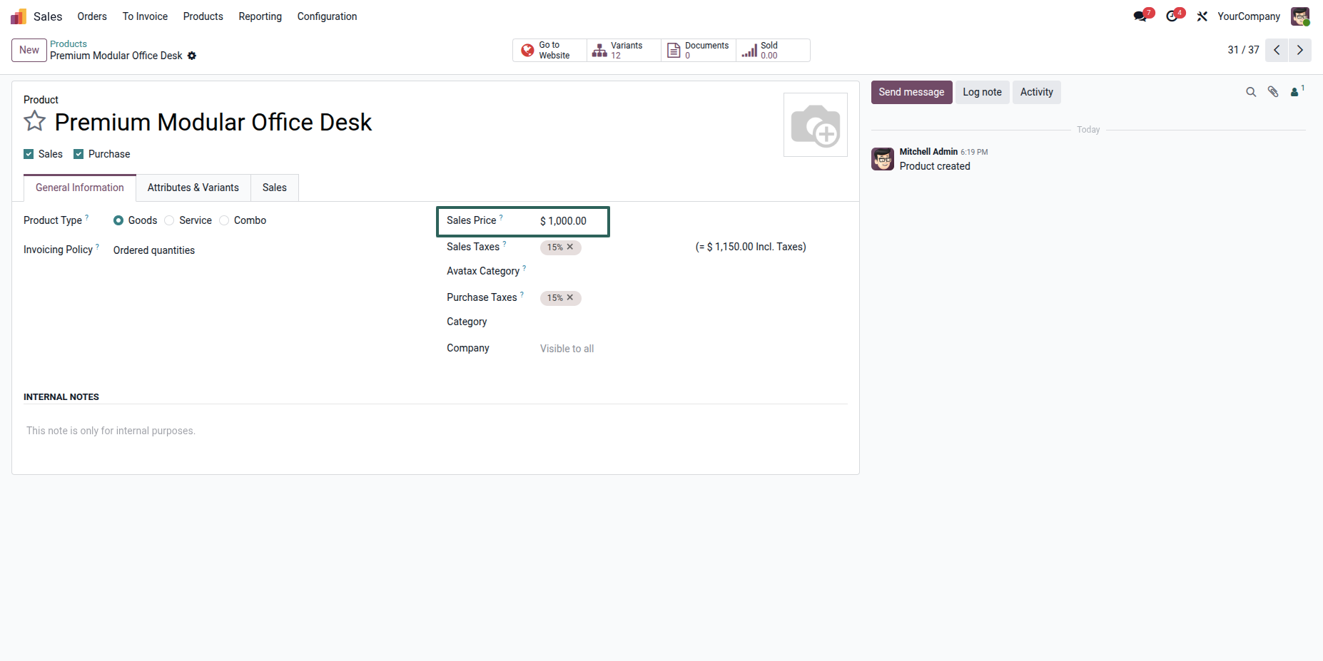Set the Base Product Price