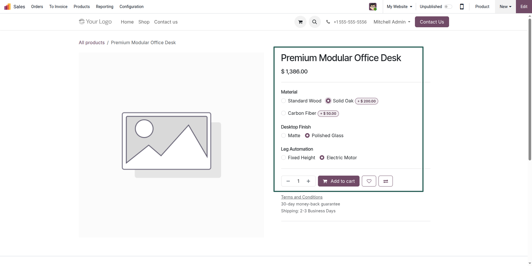Live Website Variant Pricing
