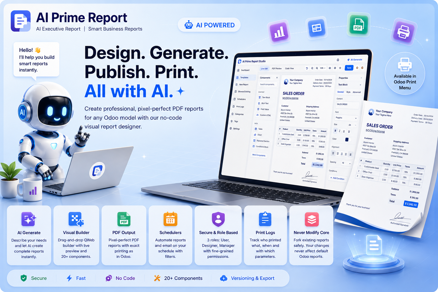 Prime Report Studio - Visual QWeb Report Designer