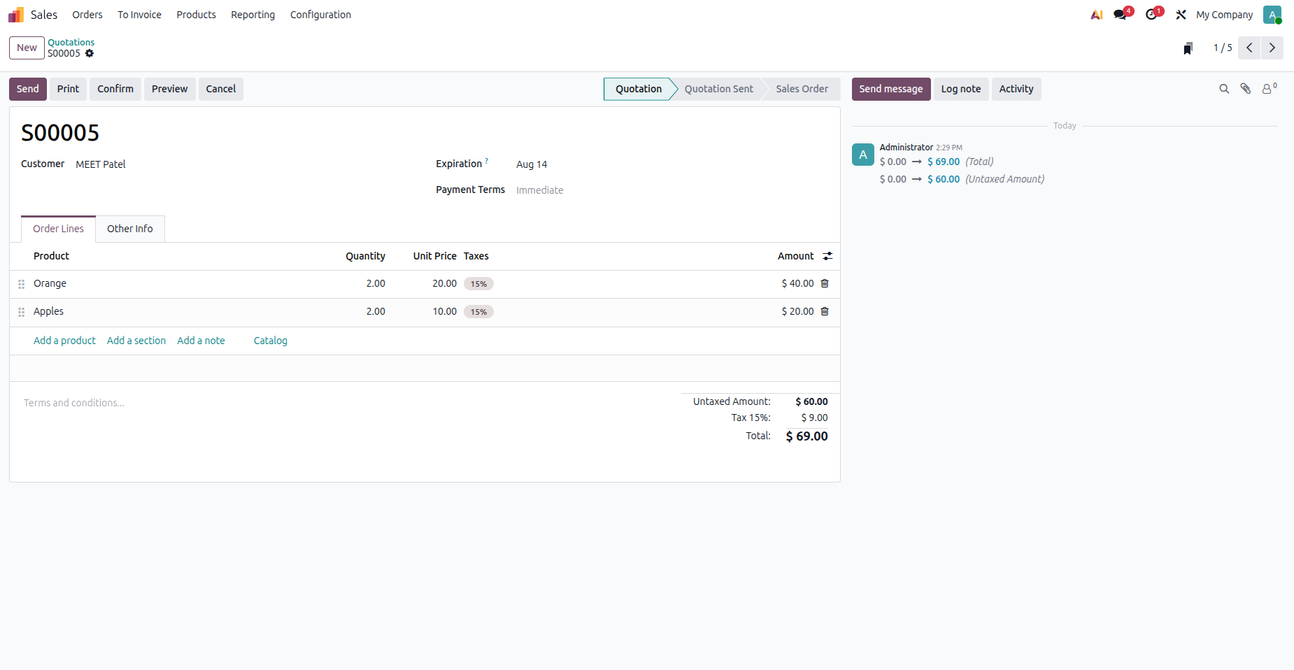 Slack multi-app Odoo action