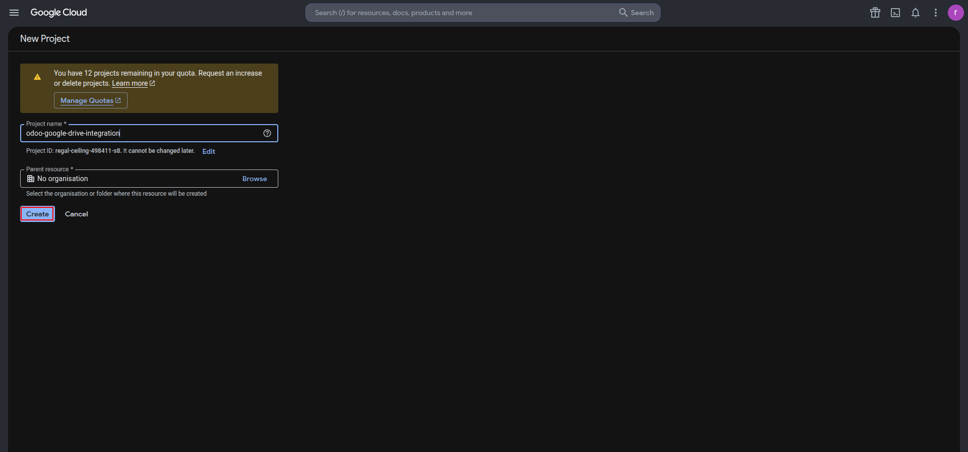 Google Drive Config Step 2