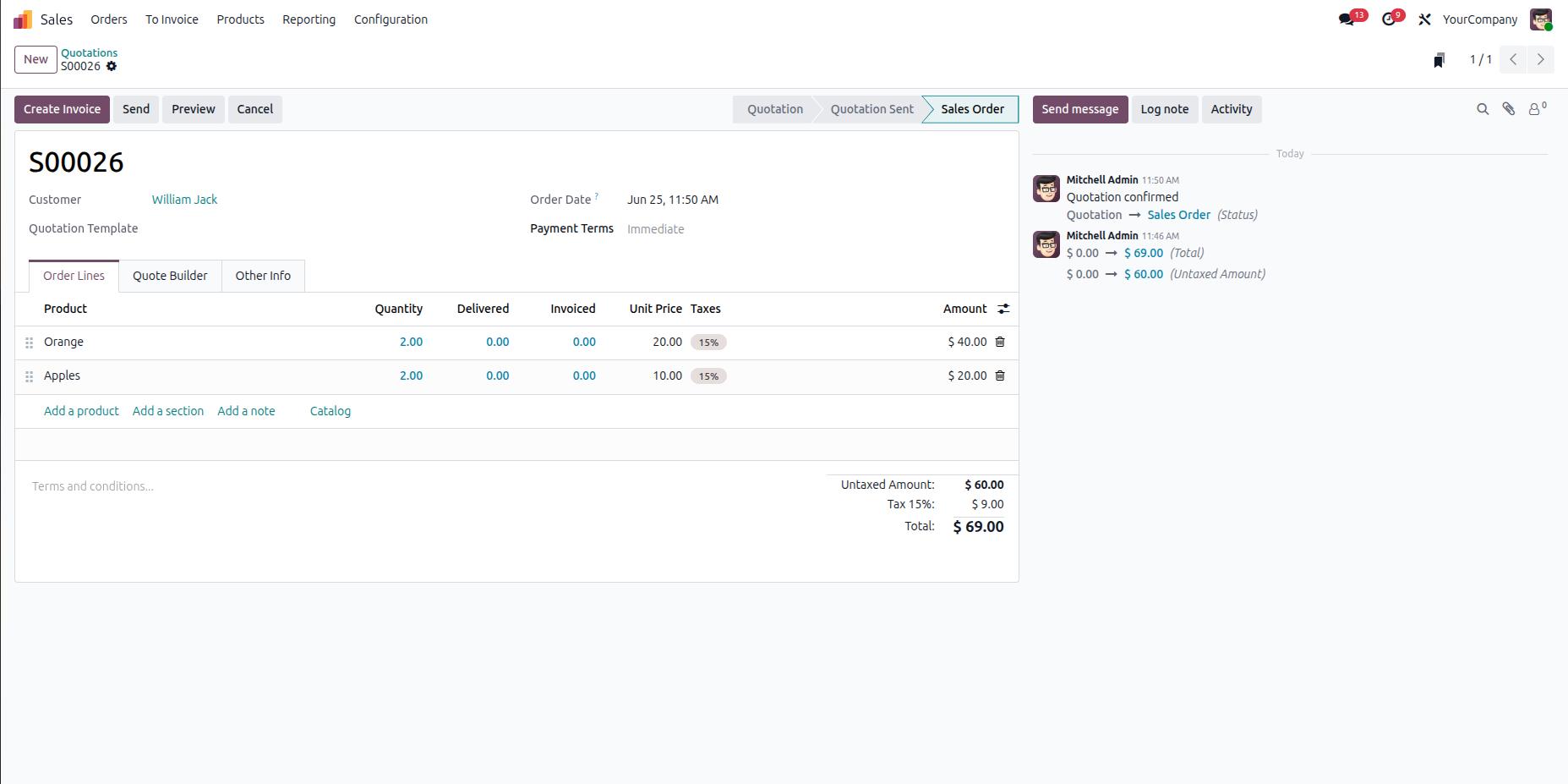 Odoo final document state after WhatsApp confirmation
